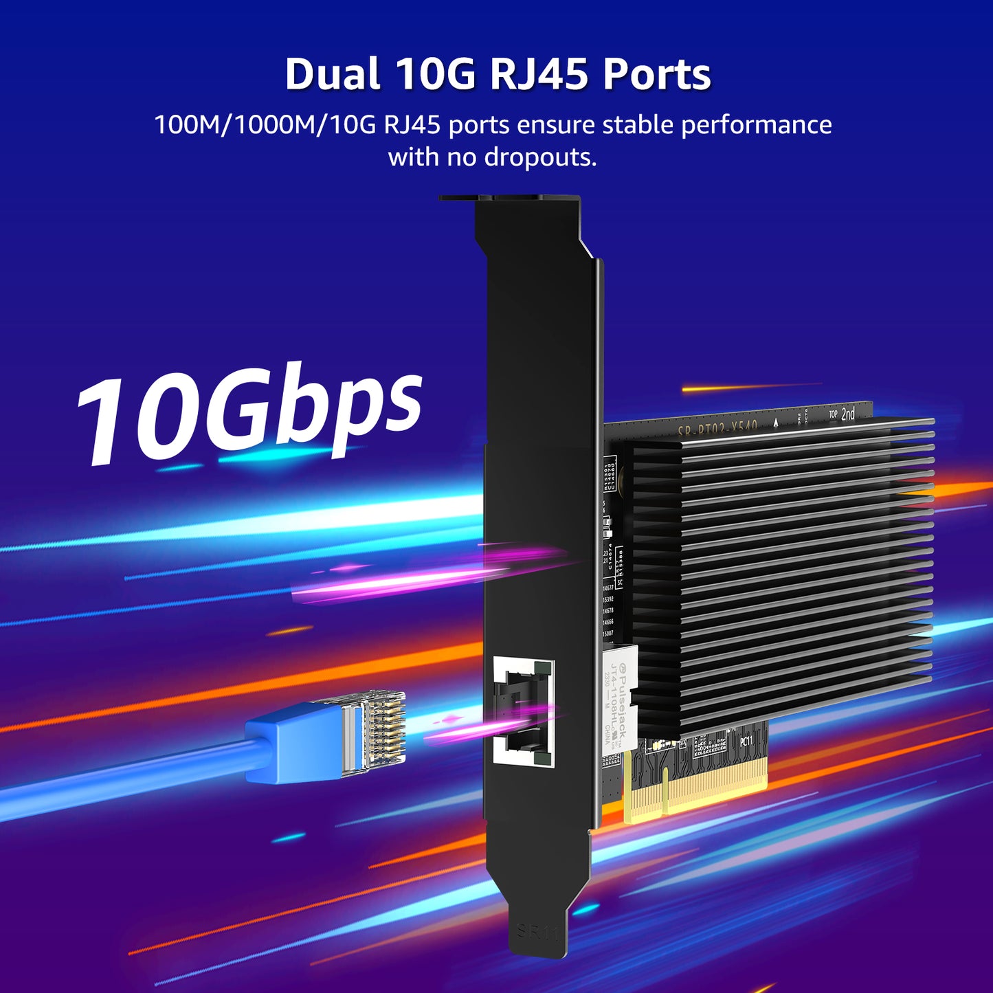 Carte réseau PCI-E 10G avec port RJ45 unique 10 Gbit/s, contrôleur Intel X540-T1, carte réseau VIMIN 10 Go Base-T PCI-e compatible avec PCI Express X8, X16, prise en charge Windows/Windows Server/Linux/VMware