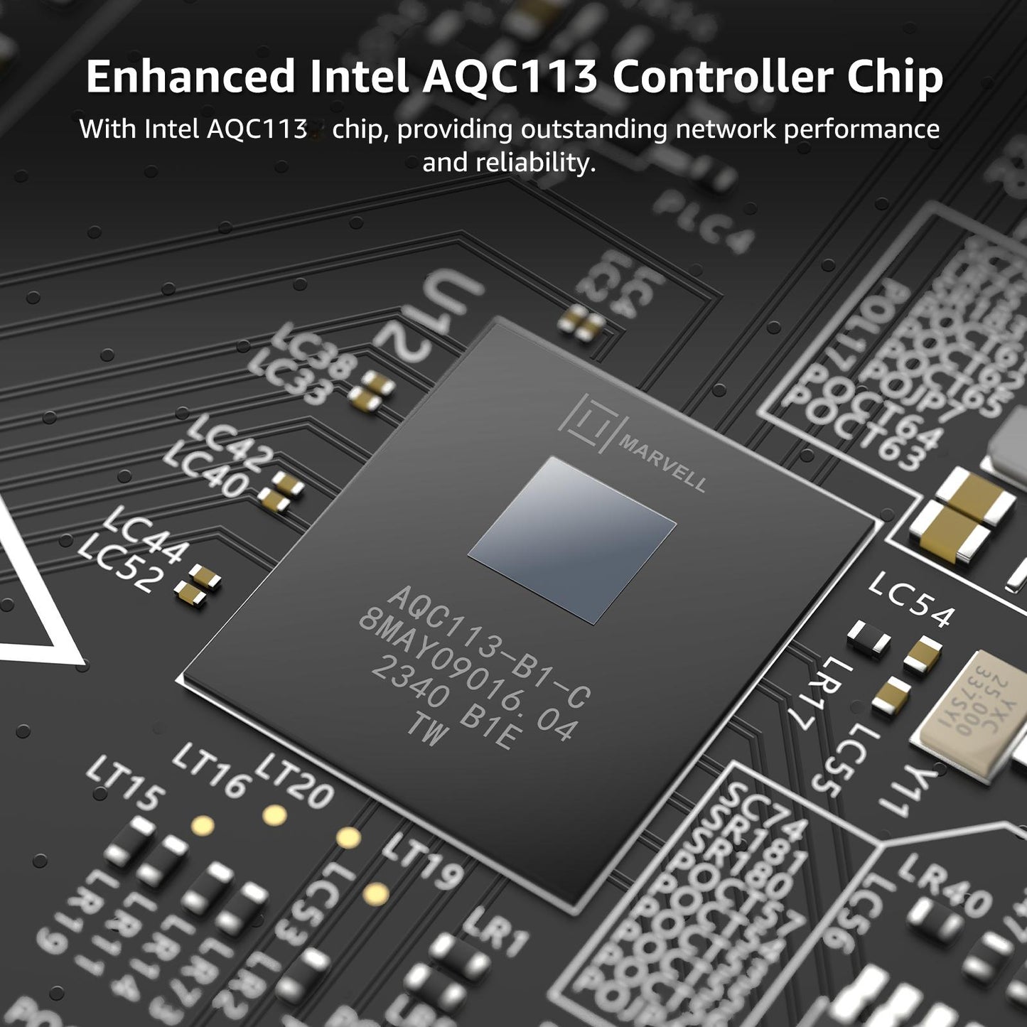 Carte réseau PCI-e 10G avec ports RJ45 10 Gbit/s, contrôleur Marvel AQC113, carte adaptateur Ethernet VIMIN 10 Go compatible avec PCI Express X8, X16, prise en charge Windows/Windows Server/Linux/VMware