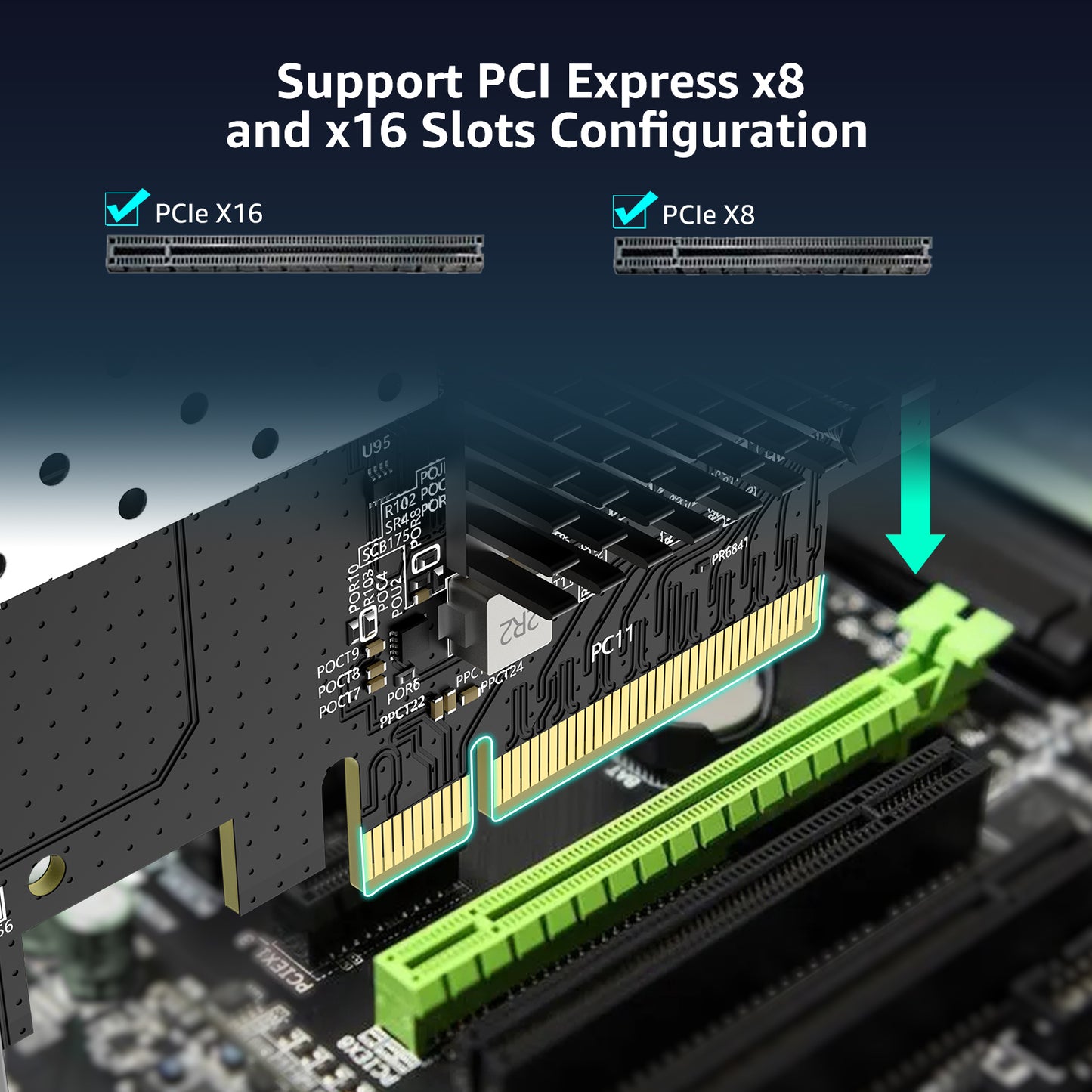 Carte réseau SFP PCIe 10 Go avec contrôleur Intel 82599 (X520-DA1), adaptateur Ethernet VIMIN 10G avec port SFP+ unique 10 Gbit/s, compatible Express PCIe X8 et X16, prise en charge Windows 7/8/10/11/Linux/VMware