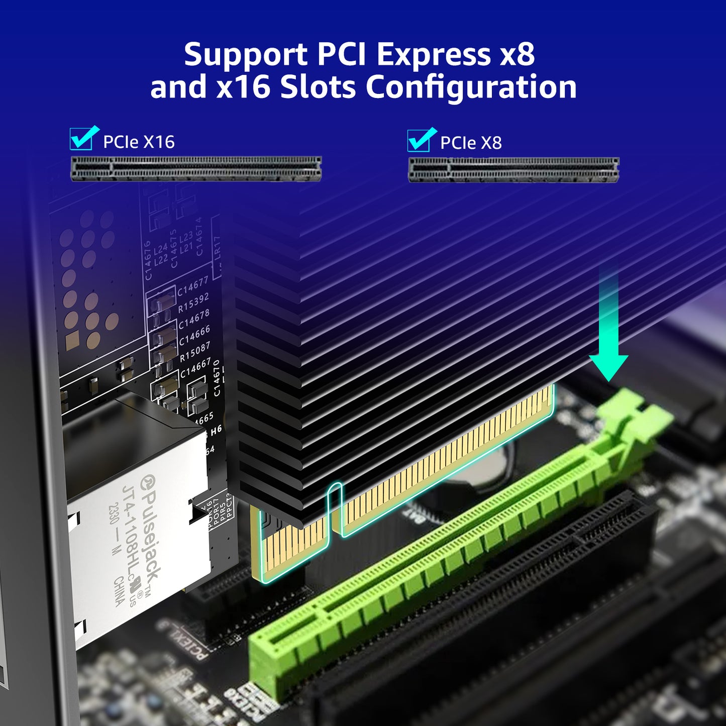 Carte réseau PCI-E 10G avec port RJ45 unique 10 Gbit/s, contrôleur Intel X540-T1, carte réseau VIMIN 10 Go Base-T PCI-e compatible avec PCI Express X8, X16, prise en charge Windows/Windows Server/Linux/VMware