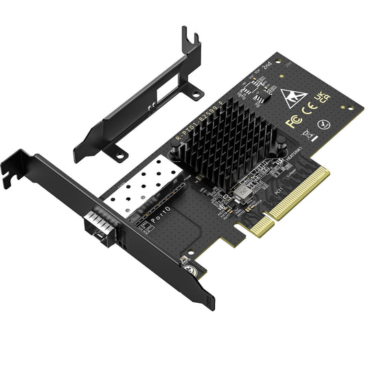 10Gb SFP PCIe Network Card with Intel 82599(X520-DA1) Controller, VIMIN 10G Ethernet Adapter NIC with Single 10Gbps SFP+ Port, Compatible Express PCIe X8 & X16, Support Windows 7/8/10/11/Linux/VMware