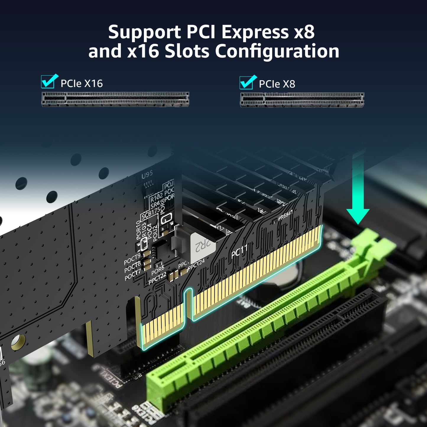 10Gb SFP PCIe Network Card with Intel 82599(X520-DA1) Controller, VIMIN 10G Ethernet Adapter NIC with Single 10Gbps SFP+ Port, Compatible Express PCIe X8 & X16, Support Windows 7/8/10/11/Linux/VMware