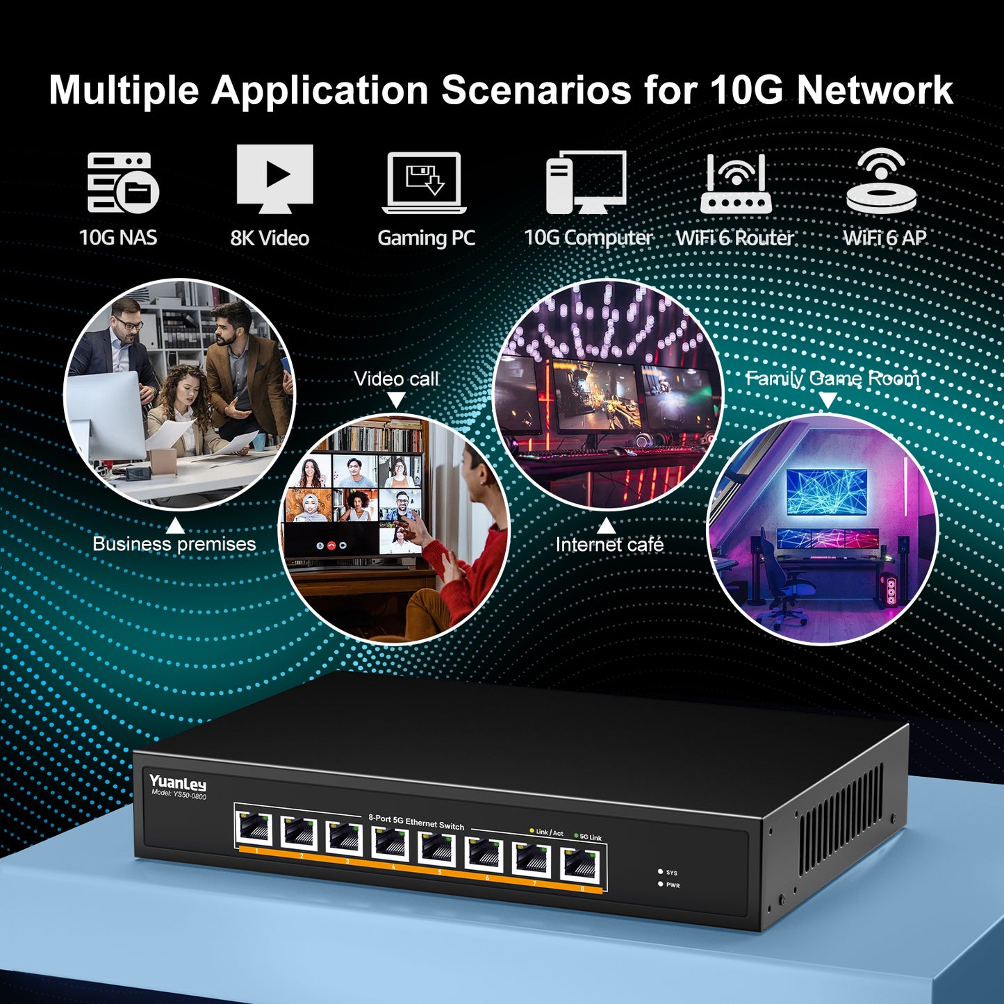 10G PCIE4.0×1 Network Card, Marvel AQC113 Controller, VIMIN 10Gb Base-T Ethernet Adapter Card Compatible with PCI Express X1,X4,X8,X16, 10G NIC RJ45 Port Support Windows/Windows Server/Linux/VMware